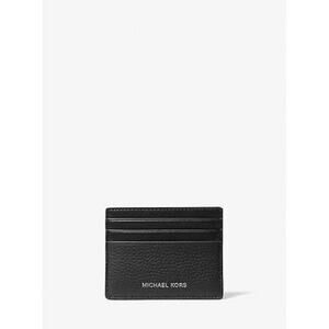 NWT Michael Kors Cooper Pebbled Leather Tall Card Case Black One Size
